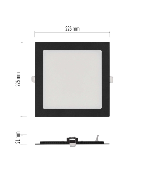 Zdjęcie: Panel LED wpuszczany Nexxo, kwadrat, czarny, 18W, CCT EMOS