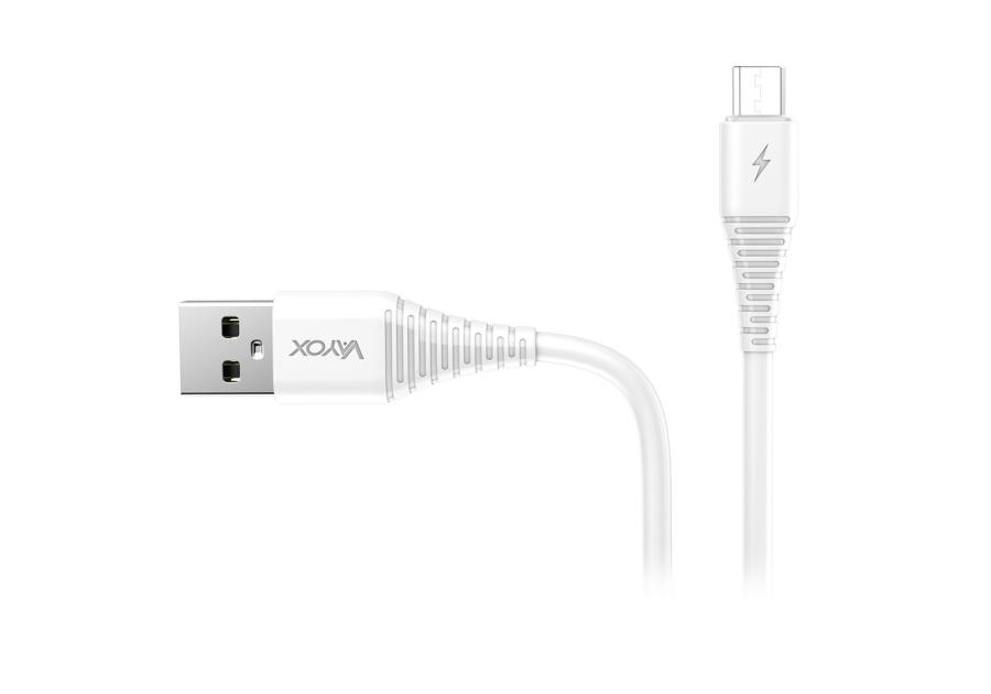 Zdjęcie: Kabel USB - micro USB 1 m biały VA0055 VAYOX