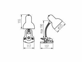 Lampka z klipsem E27 40 W Suzi HR-60-B KANLUX