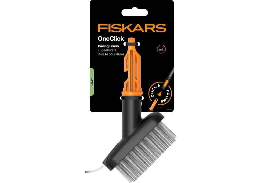 Zdjęcie: Szczotka stalowa do czyszczenia chodnika, fug, kostki brukowej, głowica One Click FISKARS