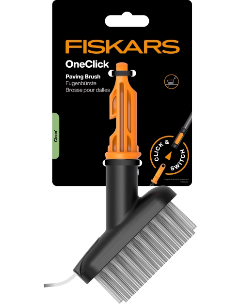 Zdjęcie: Szczotka stalowa do czyszczenia chodnika, fug, kostki brukowej, głowica One Click FISKARS