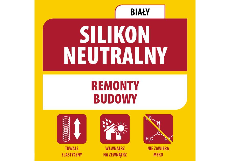 Zdjęcie: Silikon neutralny 280 ml biały SOUDAL