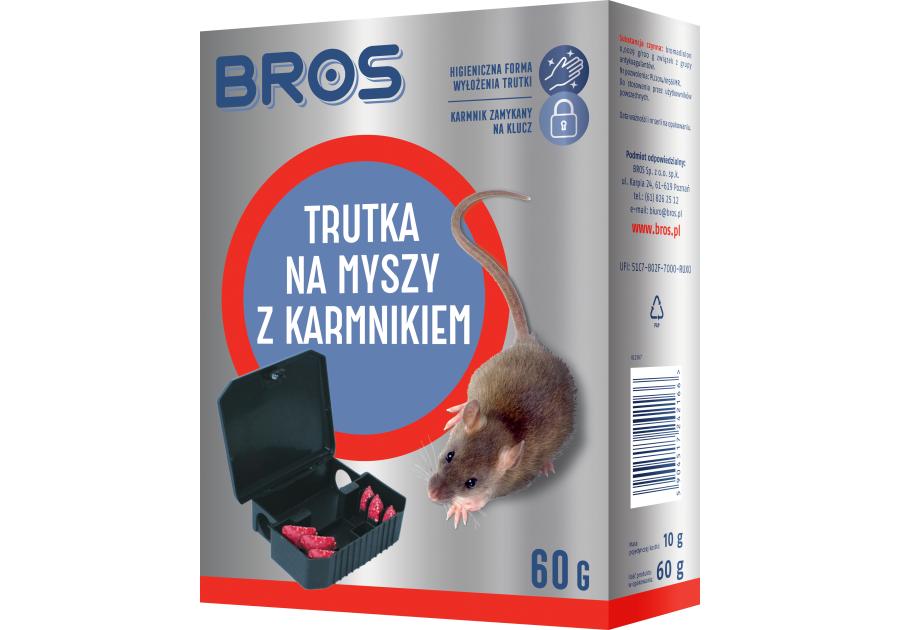 Zdjęcie: Trutka na myszy z karmnikiem 60 g BROS