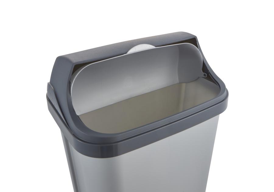 Zdjęcie: Kosz na śmieci z odchylaną pokrywą rasmus 50 L srebrny KEEEPER