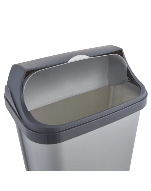 Zdjęcie: Kosz na śmieci z odchylaną pokrywą rasmus 50 L srebrny KEEEPER