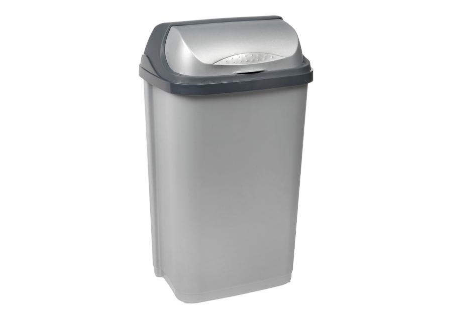 Zdjęcie: Kosz na śmieci z odchylaną pokrywą rasmus 50 L srebrny KEEEPER