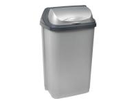 Zdjęcie: Kosz na śmieci z odchylaną pokrywą rasmus 50 L srebrny KEEEPER