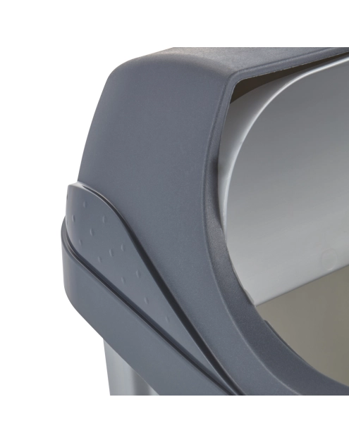 Zdjęcie: Kosz na śmieci z odchylaną pokrywą rasmus 50 L srebrny KEEEPER