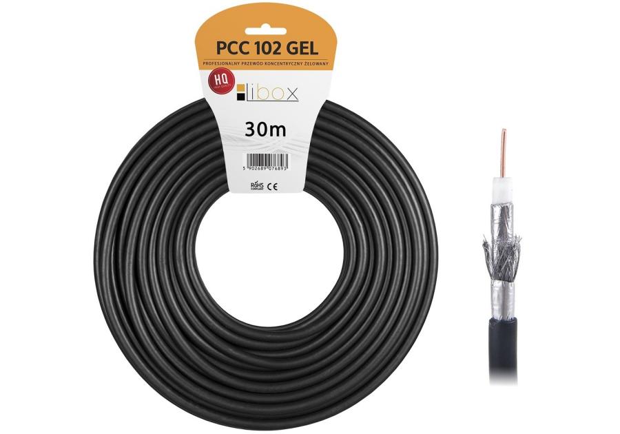 Zdjęcie: Kabel koncentryczny żelowany RG6U PCC102GEL-30 30 m LIBOX