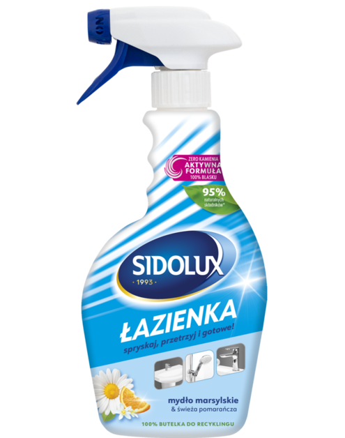 Zdjęcie: Płyn do czyszczenia łazienki Triger 500 ml mydło marsylskie&świeża pomarańcza SIDOLUX