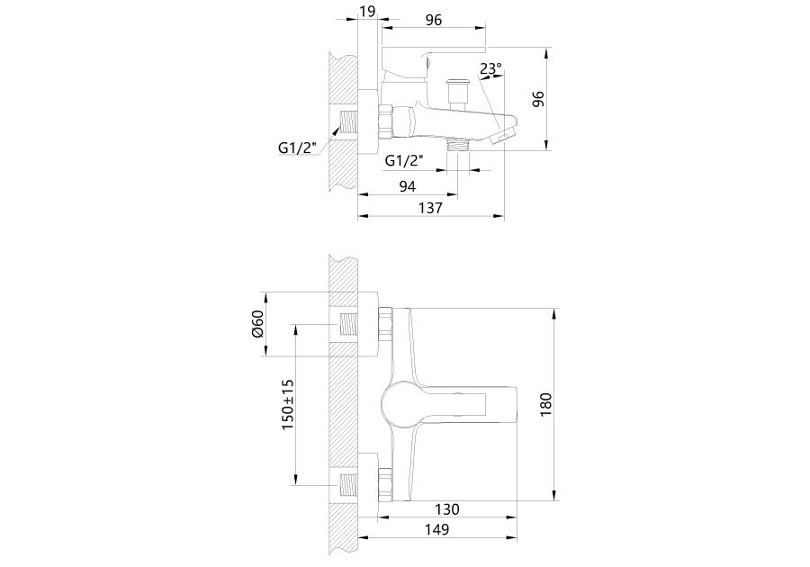 Zdjęcie: Bateria wannowa Bralos czarny INVENA