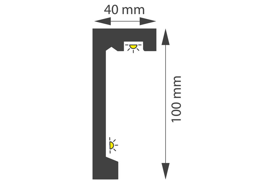 Zdjęcie: Listwa maskująca szynę karniszową z polimeru HD LK-1 biała, 3 metry 10x3,8 cm DMS