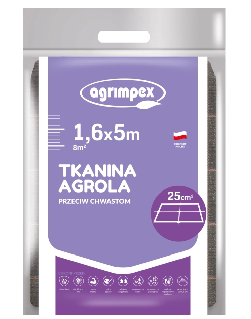 Zdjęcie: Tkanina ściółkująca czarna 100 g Agrola 2% UV 1,6 x 5 m AGRIMPEX