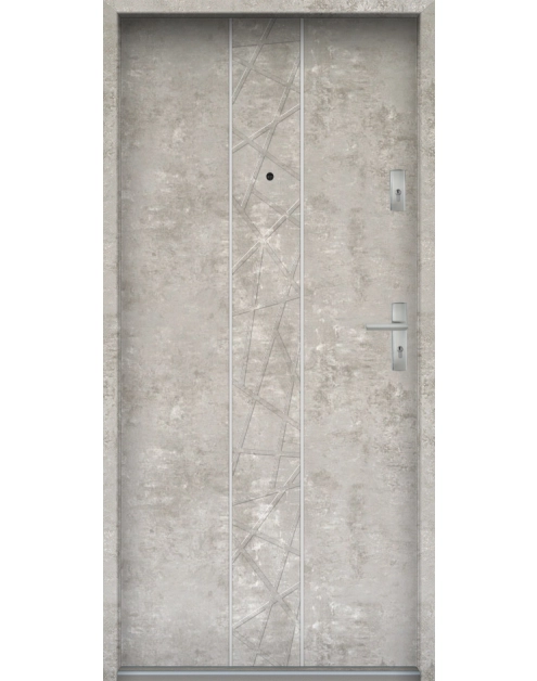Zdjęcie: Drzwi wejściowe do mieszkań Bastion A-40 Beton naturalny 80 cm lewe OSPŁ KR CENTER
