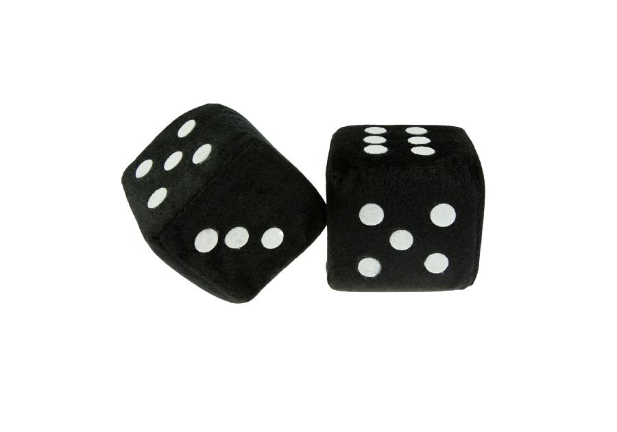 Zdjęcie: Kostki dekoracyjne czarno-białe 8x8 cm zawieszka pluszowa BOTTARI