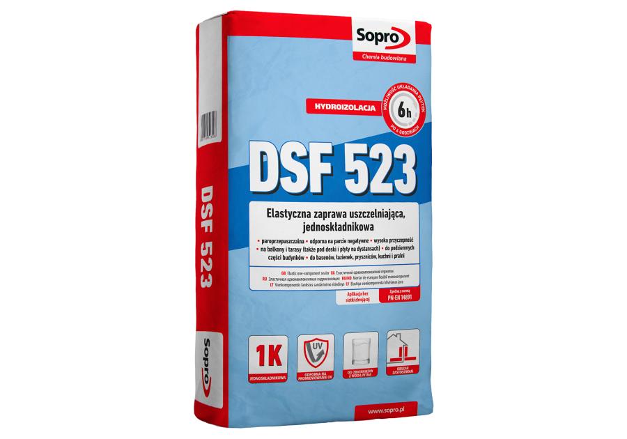 Zdjęcie: Zaprawa uszelniająca jednoskładnikowa elastyczna DSF 523 20 kg SOPRO