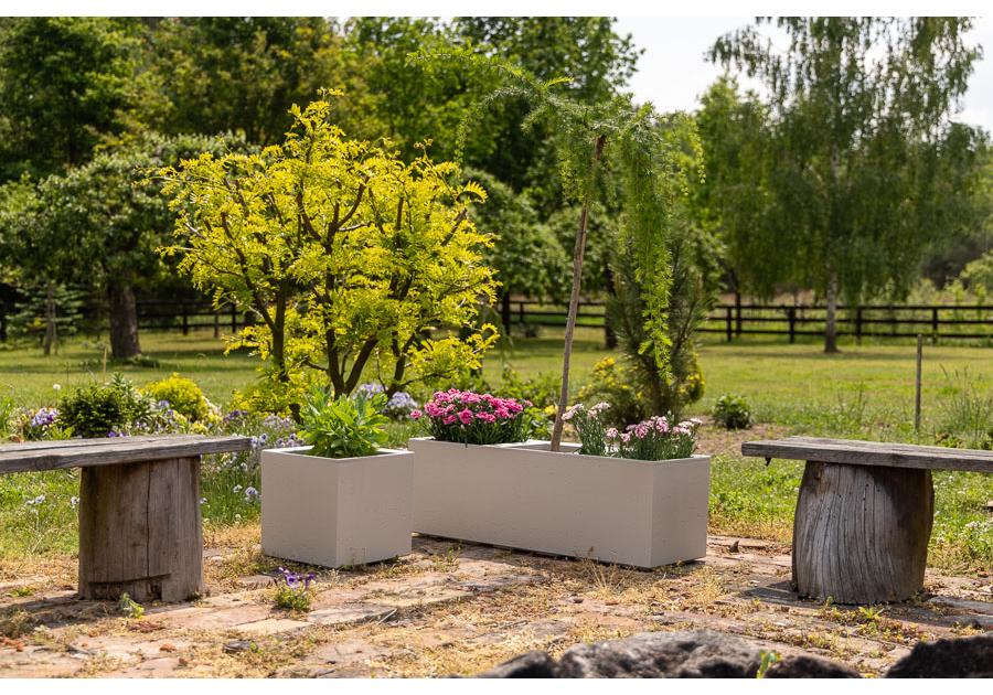 Zdjęcie: Kwietnik Karo 300x300x300 mm beton recycled, beżowy LAMELA