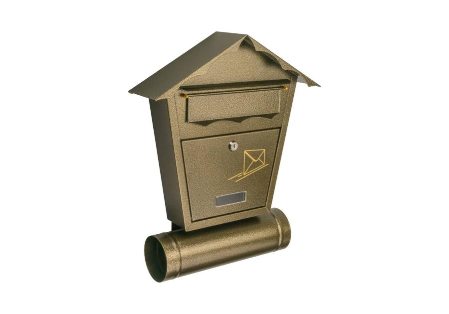 Zdjęcie: Skrzynka na listy SD2T domek z tubą antyk złoty METRO