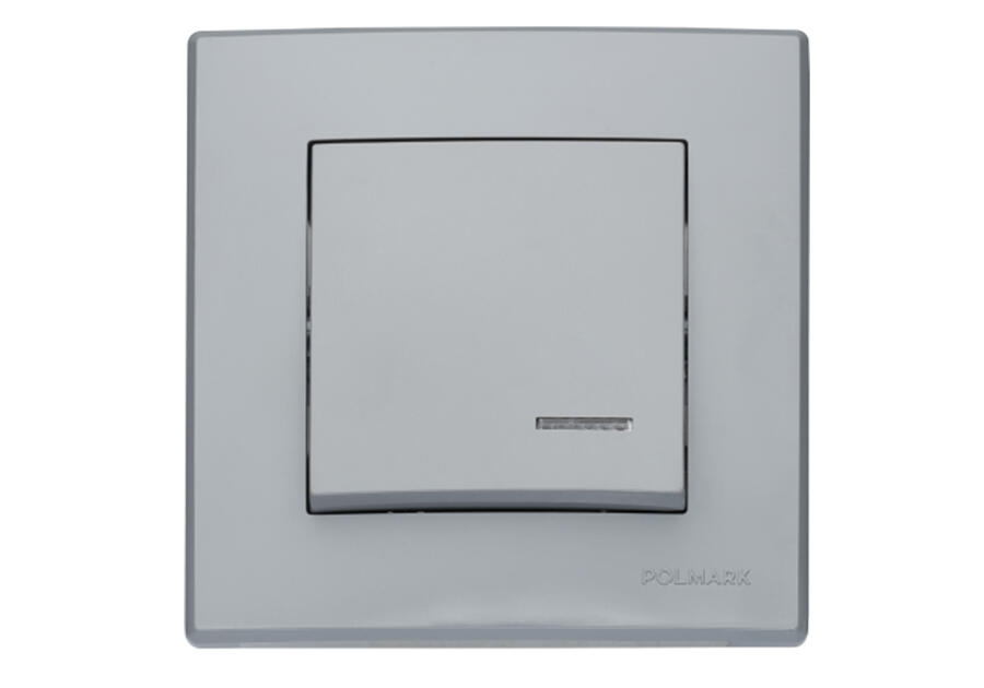 Zdjęcie: Łącznik pojedynczy Milano jednobiegunowy z podświetleniem ŁP-1LS.PO popiel POLMARK
