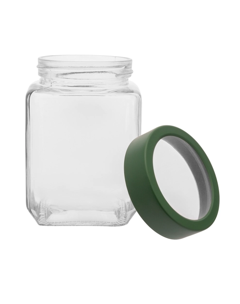 Zdjęcie: Pojemnik kwadratowy z zieloną pokrywką 500 ml ALTOM DESIGN