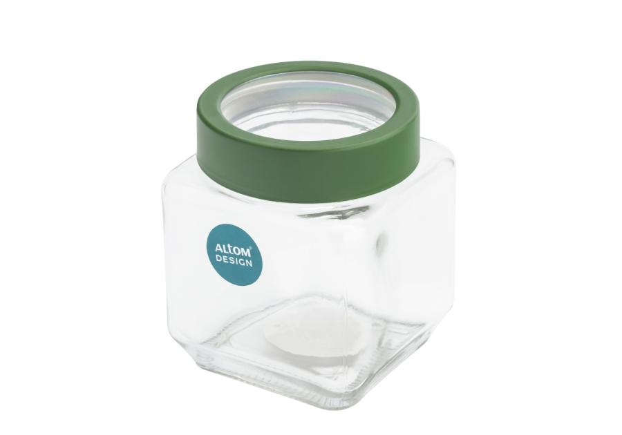 Zdjęcie: Pojemnik kwadratowy z zieloną pokrywką 500 ml ALTOM DESIGN