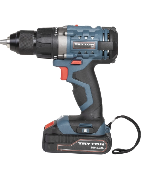 Zdjęcie: Wiertarko-wkrętarka 20 V, ład 1h, 2 akumulator litowy 2 Ah, 2 biegi TRYTON