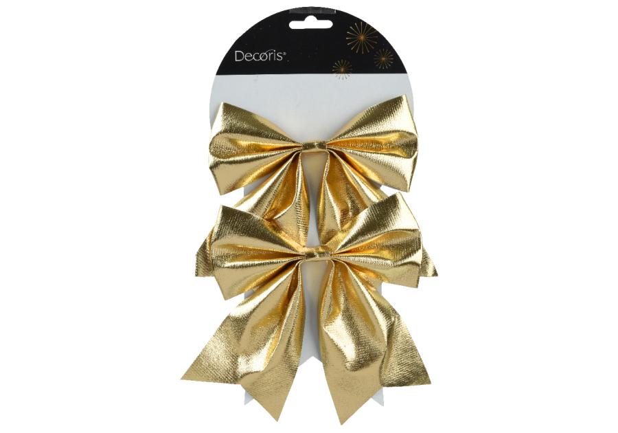 Zdjęcie: Kokardy poliestrowe 15x17x1 cm - 2 szt. złote KAEMINGK