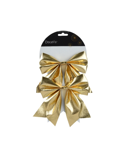 Zdjęcie: Kokardy poliestrowe 15x17x1 cm - 2 szt. złote KAEMINGK