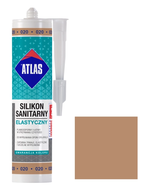 Zdjęcie: Silikon sanitarny elastyczny 020 beżowy 280 ml ATLAS