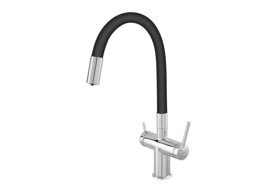 Zdjęcie: Bateria Filtrata zlewozmywakowa do wody filtrowanej z elastyczną wylewką chrom FERRO