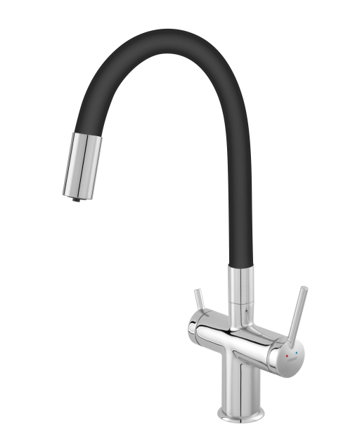 Zdjęcie: Bateria Filtrata zlewozmywakowa do wody filtrowanej z elastyczną wylewką chrom FERRO