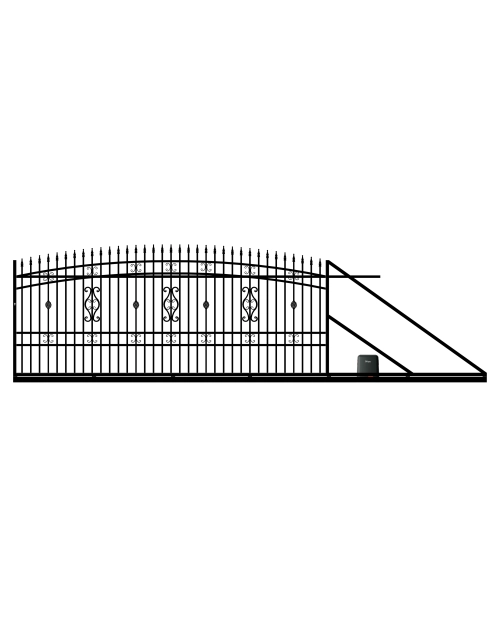 Zdjęcie: Brama przesuwna Milena 4,00 m, 1,55-1,75 m, stal ocynk+RAL9005 prawa z automatem POLBRAM