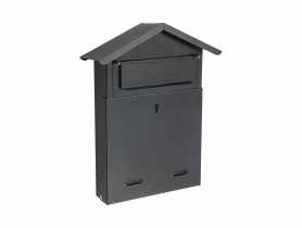 Skrzynka na listy szyld02 domek skośny antyk szary METRO