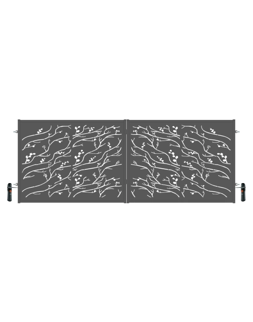 Zdjęcie: Brama dwuskrzydłowa Melania 4,00 m, 1,50 m, stal ocynk+RAL7016 struktura z automatem POLBRAM