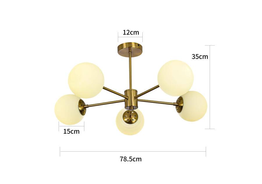 Zdjęcie: Lampa wisząca Roma 5 złota LIGHT PRESTIGE