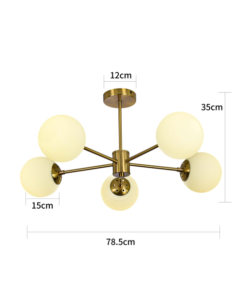 Zdjęcie: Lampa wisząca Roma 5 złota LIGHT PRESTIGE