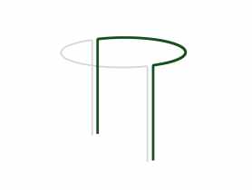 Podpora pierścieniowa do roślin 1/2 koła średnica 40 cm, wysokość 70 cm BRADAS