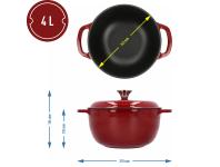 Zdjęcie: Garnek żeliwny emaliowany burgundy 4 L BROWIN