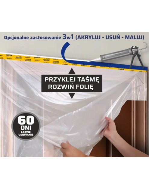Zdjęcie: Taśma malarska Washi Kombo Pro - Masker 110 cm BLUE DOLPHIN