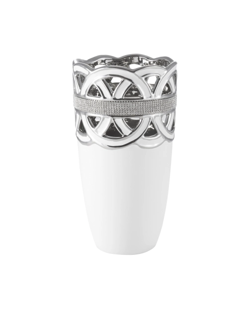 Zdjęcie: Wazon Leia 16x16x28 cm biało-srebrny EUROFIRANY