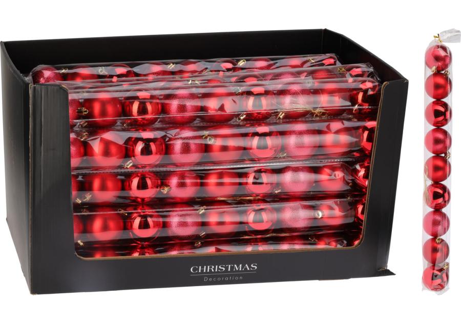 Zdjęcie: Bombki świąteczne zestaw 9x60 mm czerwony KOOPMAN