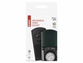 Programator czasowy mechaniczny IP44 zewnętrzny, czarny EMOS