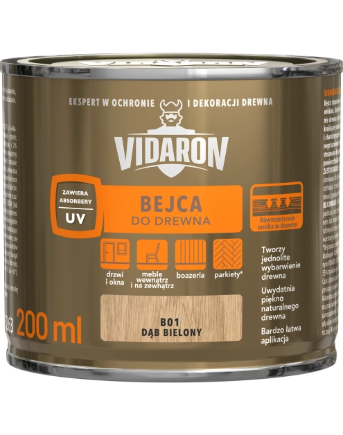 Zdjęcie: Bejca dąb bielony B01 0,2L VIDARON