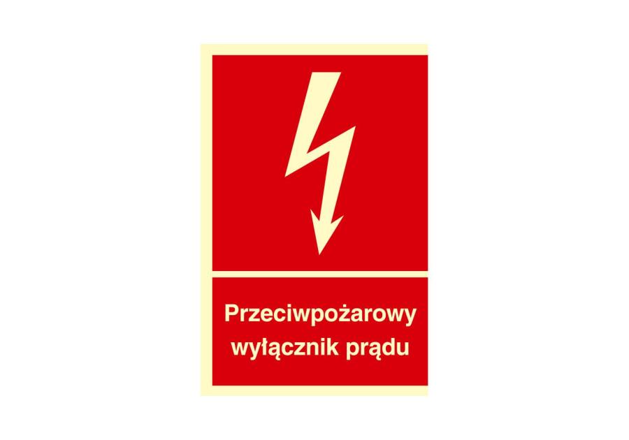 Zdjęcie: Oznaczenie "Przeciwpożarowy wyłącznik prądu" 15x22,2 cm METRO
