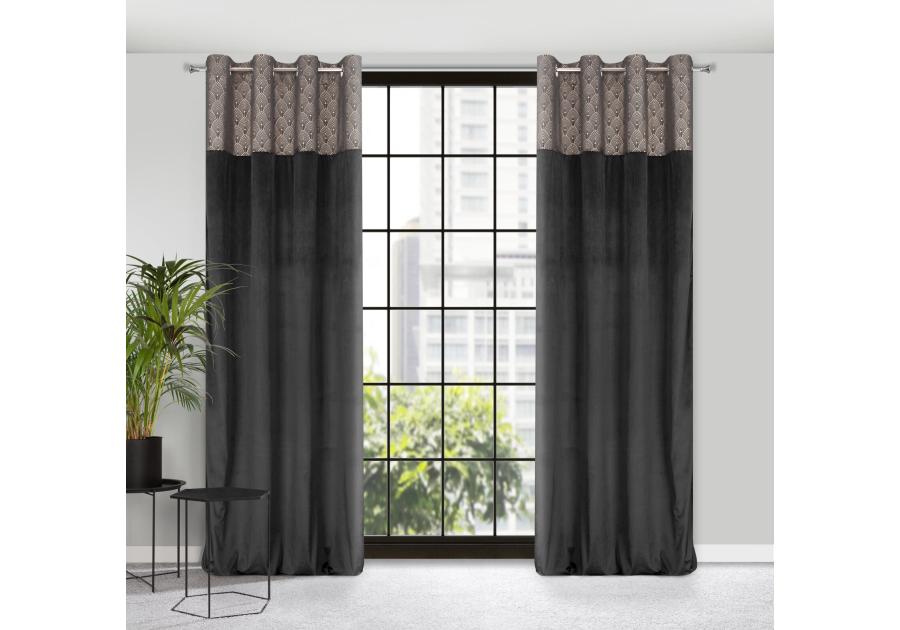 Zdjęcie: Zasłona gotowa D91 Agnes 140x250 cm czarny EUROFIRANY