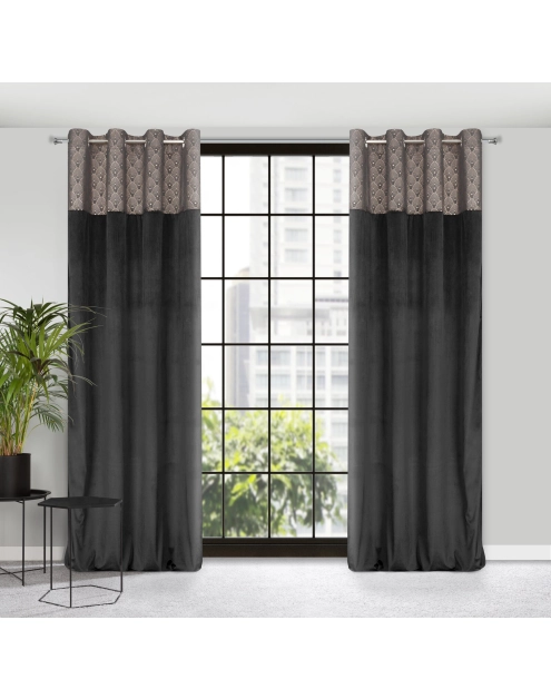 Zdjęcie: Zasłona gotowa D91 Agnes 140x250 cm czarny EUROFIRANY