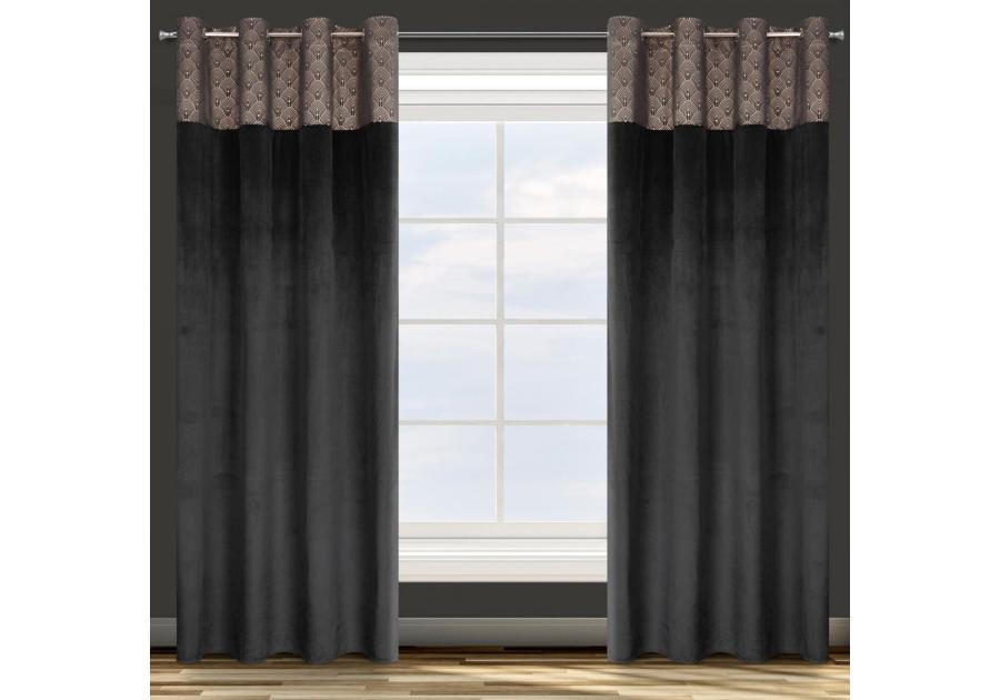 Zdjęcie: Zasłona gotowa D91 Agnes 140x250 cm czarny EUROFIRANY