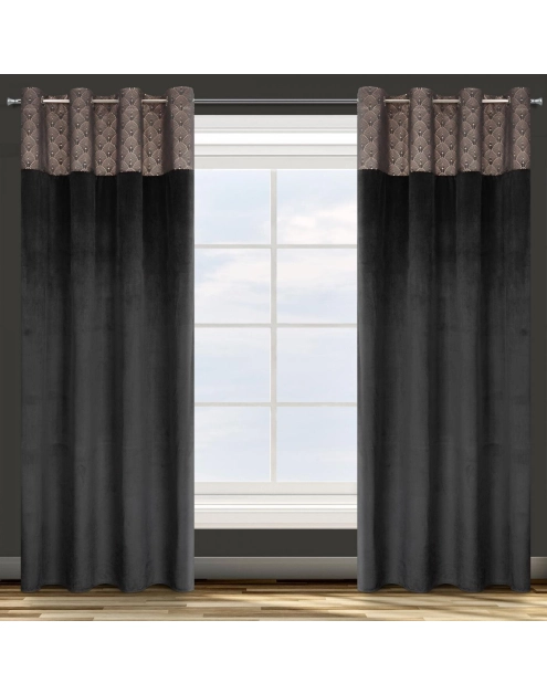 Zdjęcie: Zasłona gotowa D91 Agnes 140x250 cm czarny EUROFIRANY