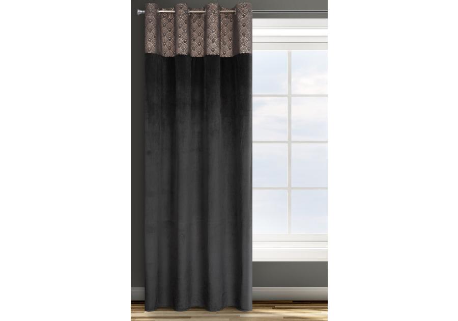 Zdjęcie: Zasłona gotowa D91 Agnes 140x250 cm czarny EUROFIRANY