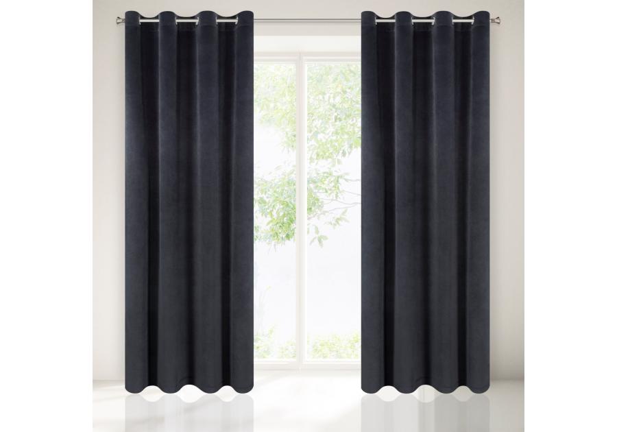 Zdjęcie: Zasłona Morena 140x250 cm grafitowa na przelotkach EUROFIRANY